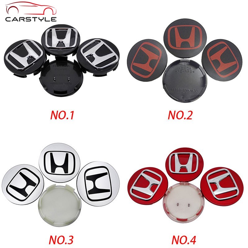 Set 4 nắp chụp mâm bánh xe ô tô 69mm 58mm cho Honda Mugen Civic Crv Cr150