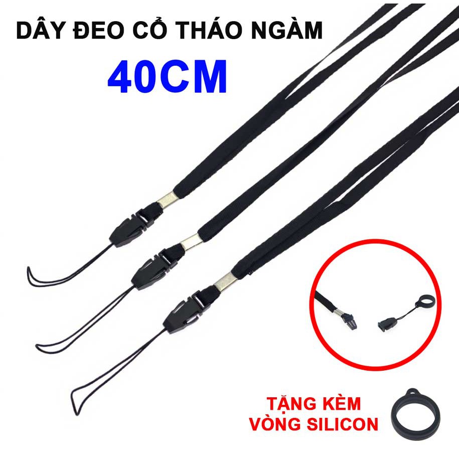 Dây đeo thiết bị cầm tay có ngàm tháo tiện lợi tặng kèm vòng silicon có clip thực tế