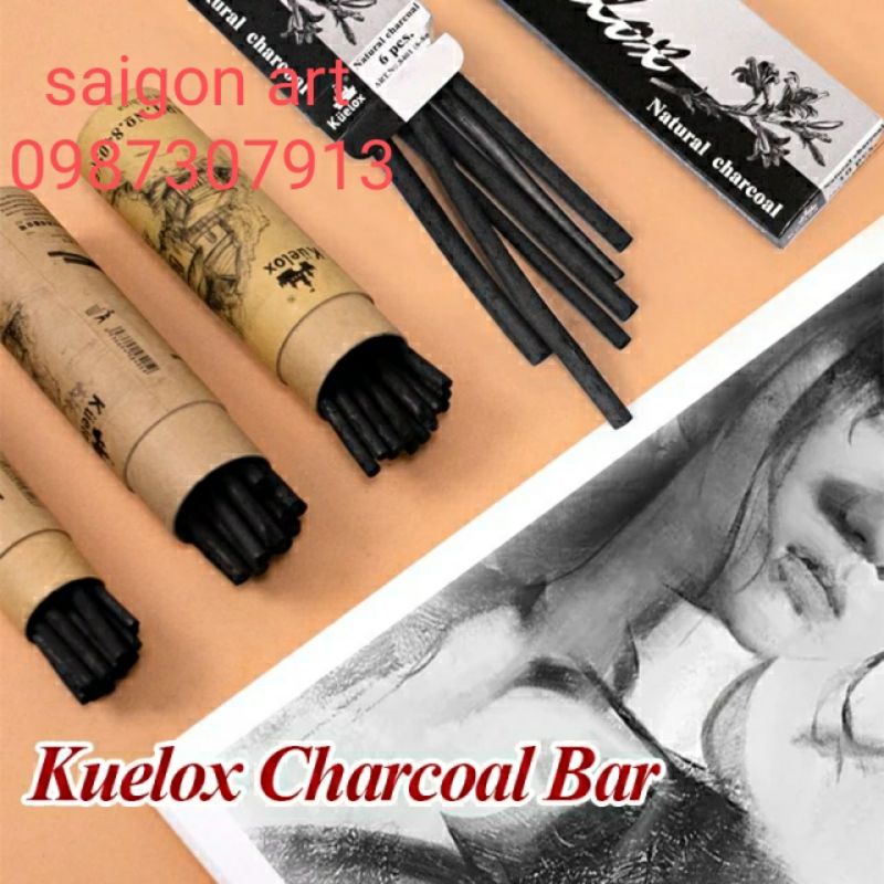 Than Vẽ, Than Củi Liễu Kuelox, Chinjoo Vẽ Tranh Truyền Thần_1 Ống