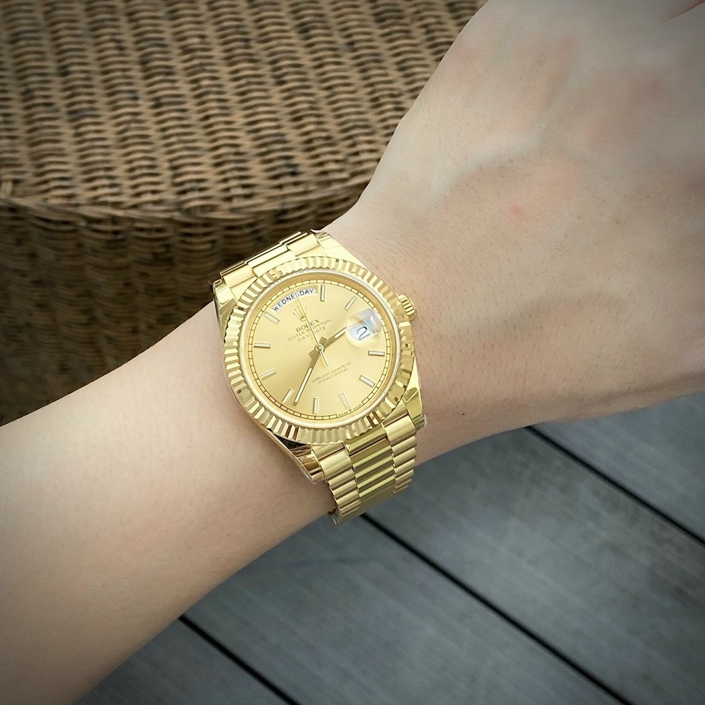 Đồng hồ nam Rolex DayDate 41mm máy cơ Miyota Nhật cao cấp, khung thép không gỉ 904l