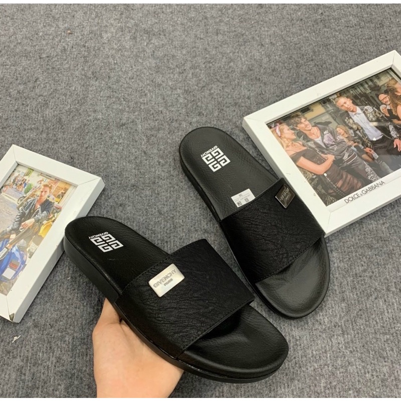 Dép quai ngang gyvenchy thời trang nam có hoạ tiết đơn giản, Dép da phong cách trẻ trung lịch sự btshop từ 38 đến 42