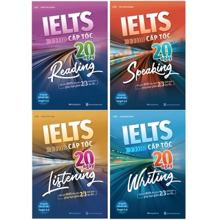 Sách Combo 4 cuốn IELTS cấp tốc 20 ngày Listening, Speaking, Reading, Writing
