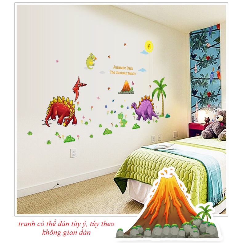 Tranh decal dán tường CHÚ GẤU PULL ĐI CÂU CÁ cho bé - Decal dán tường