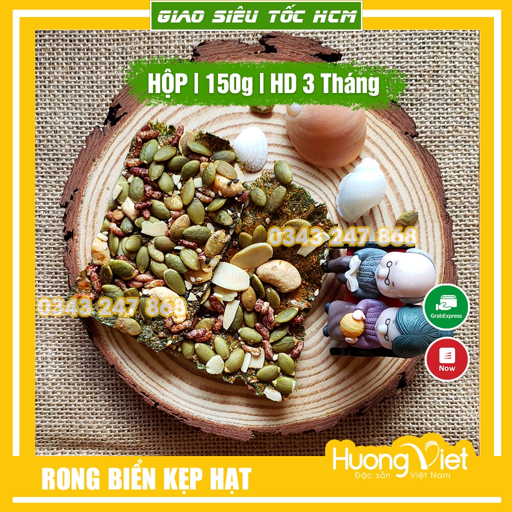 Rong biển kẹp hạt dinh dưỡng Mùa Ăn 150gr đồ ăn vặt Sài Gòn rong biển ăn liền giòn ngon đậm đà vị thơm