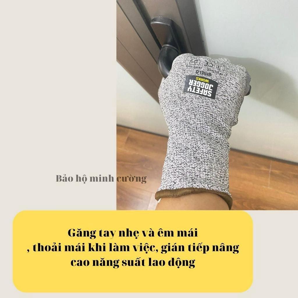 Găng tay bảo hộ chính hãng Safety Jogger , găng tay chống cắt cấp độ 5 chất liệu HPPE độ dày cao màu xám