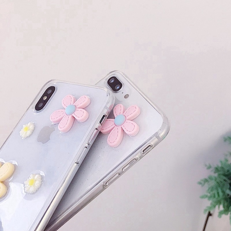 iPhone 12 Mini Pro Max SE 2020 11 PRO XS MAX XR X 8 7 6 6S PLUS Ốp điện thoại silicon mềm trong suốt họa tiết hoa cúc dễ thương cho | BigBuy360 - bigbuy360.vn