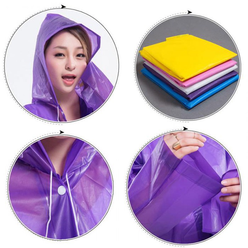 Áo mưa nữ Poncho trong suốt dùng 1 lần