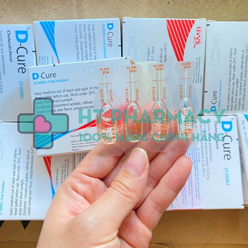 D-cure Vitamin D dcure hỗ trợ bổ sung Vitamin D thiếu hụt (hộp 4 ống)