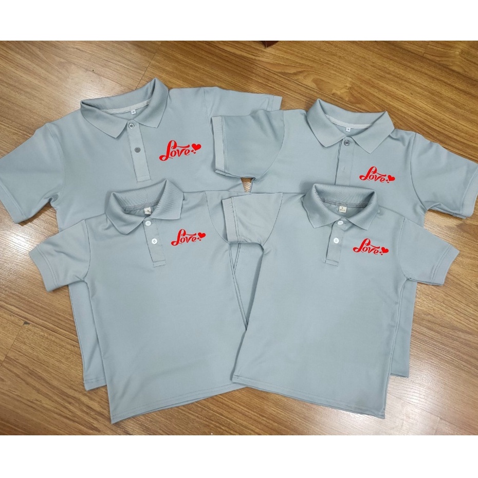 Áo Gia Đình Có Cổ . Áo polo gia đình . Chất Liệu Thun Poly Thái 4 Chiều Loại 1 Thoáng Mát  Đủ Size Từ 8 Đến 100kg .