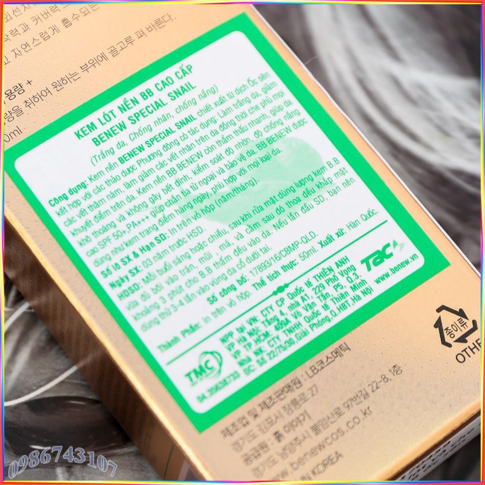Kem nền BB siêu mịn lâu trôi dưỡng trắng Special Snail Benew Hàn Quốc ASS11 | BigBuy360 - bigbuy360.vn