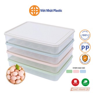 Khay đựng trứng 24 ô nhựa Việt Nhật Plastic có nắp đặt tủ lạnh
