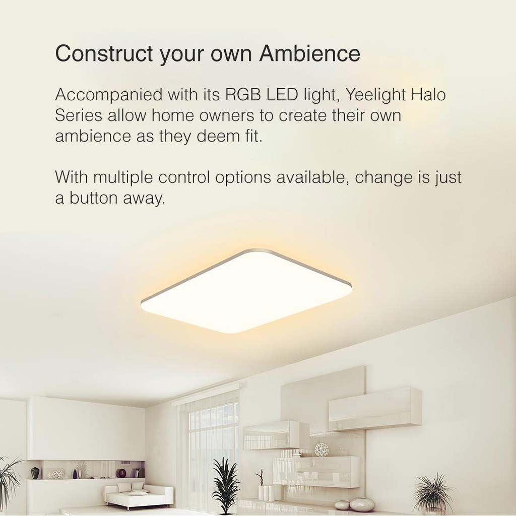 ĐÈN LED ỐP TRẦN THÔNG MINH YEELIGHT HALO PRO, YLXD49YL, 930X630 MM, 100W, RGB, APPLE HOMEKIT