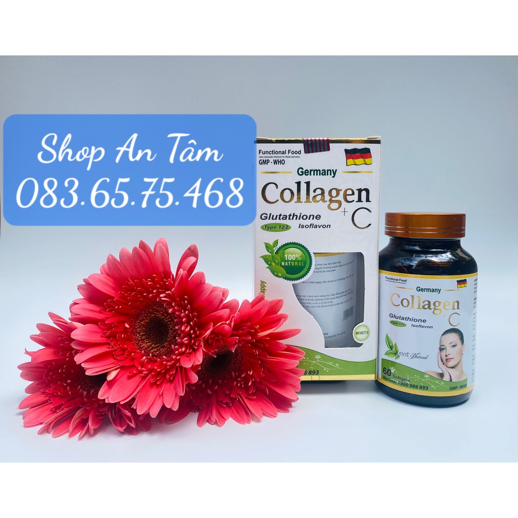 (Chính Hãng) Viên uống đẹp da Collagen +C bổ sung Vitamin A E C giảm nám sạm da Hộp 60 viên