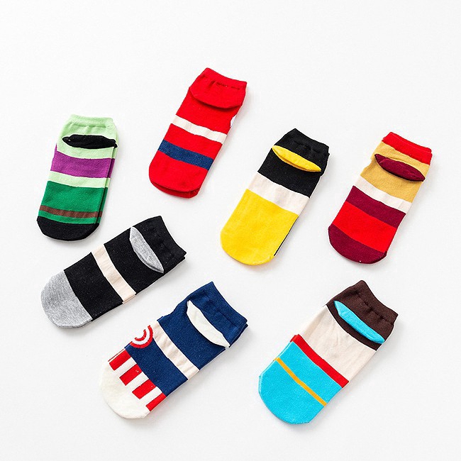 Vớ cotton cổ ngắn họa tiết hoạt hình cho nam và nữ