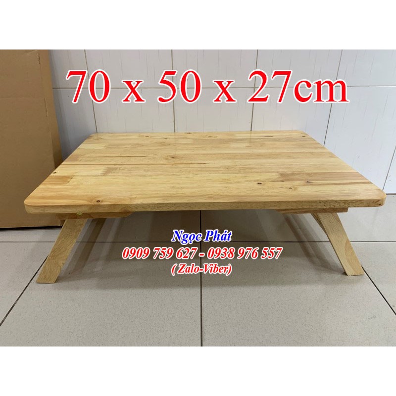 Bàn Gỗ Cao Su 70x50x27cm Chân Thang Ngồi Bệt Xếp Gọn Tiện Dụng - BH 12 Tháng NGỌC PHÁT