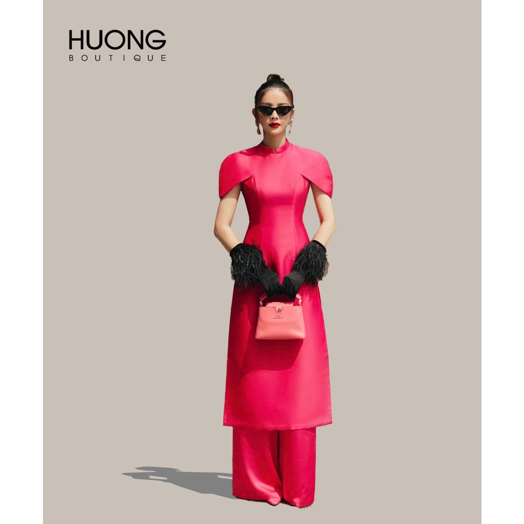 Áo dài Thủy Tiên hồng sen HUONG BOUTIQUE HBAD35