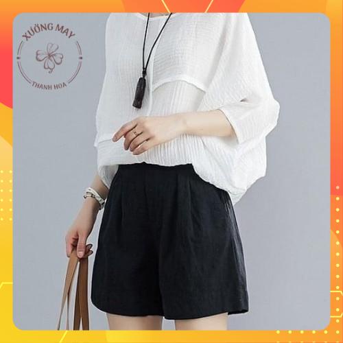 Quần đùi nữ hè, quần sooc đũi bigsize từ 40 - 75kg dáng trẻ trung QS006