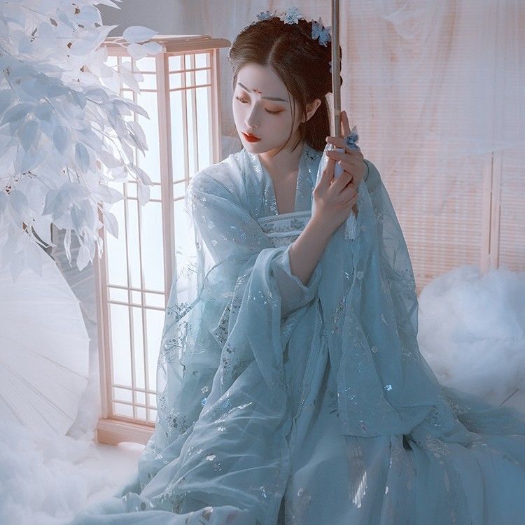 Áo đầm váy rộng thanh lịch kiểu cổ trang Trung Quốc | BigBuy360 - bigbuy360.vn