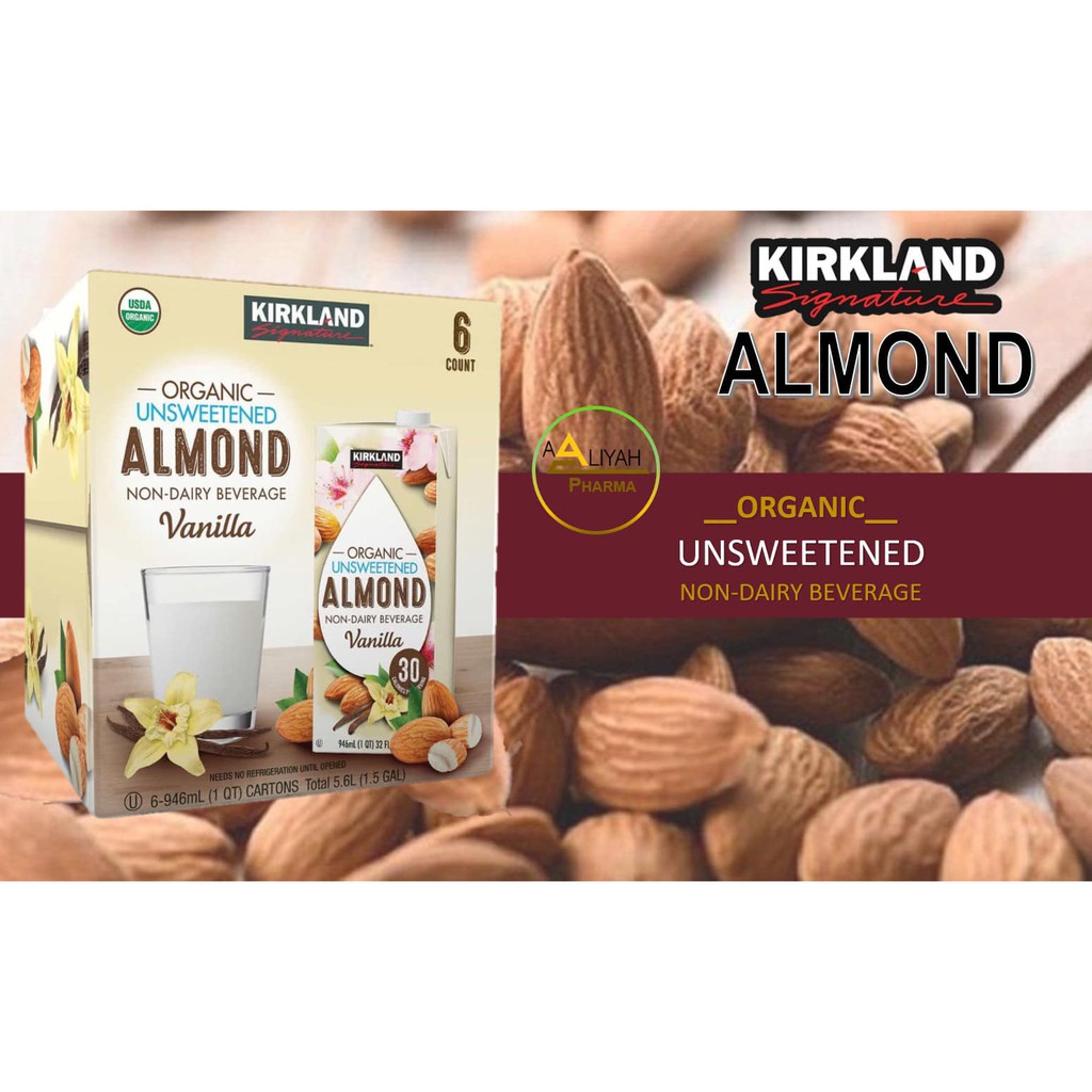 Sữa hạnh nhân Kirkland Signature Organic Unsweetened Almond Vanilla 946ml