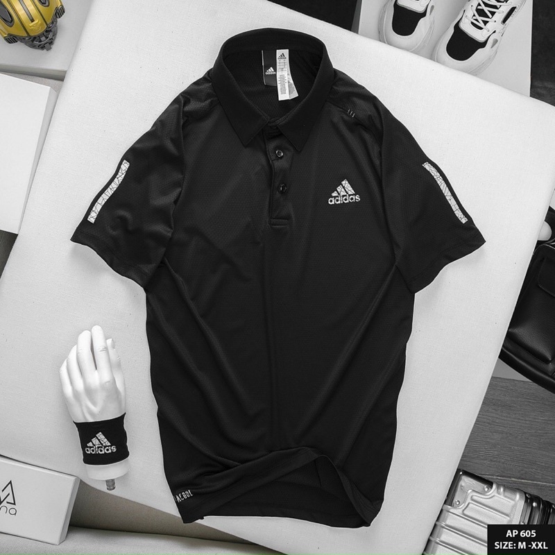 Áo Thun Thể Thao Nam Adidas Có Cổ, Chất Cotton Co Giãn Thoáng Mát