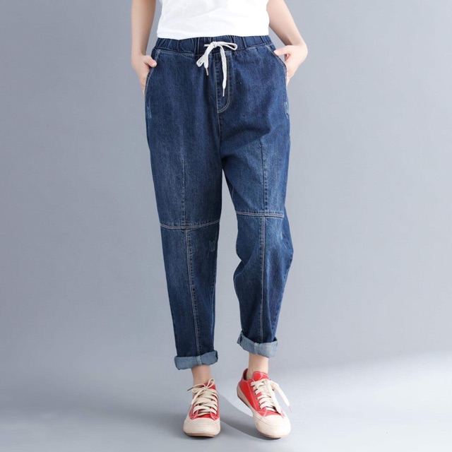 [ORDER] Quần baggy lưng thun chỉ nổi