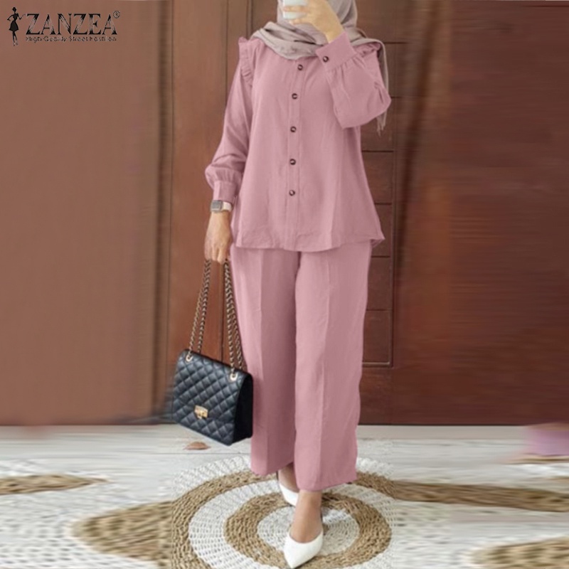 Zanzea Set Áo 2 Dây + Quần Dài Ống Rộng Thời Trang Nữ