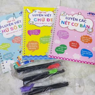 Combo 3 luyện chữ- số- nét cỏ bản mực tự bay