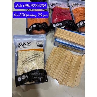 SÁP WAX LÔNG NÓNG HẠT ĐẬU ( GÓI LỚN 500g ) + 25 que CHÍNH HÃNG