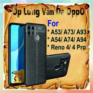 Ốp lưng silicon dẻo, vân da oppo A53 - A73 - A93 - A54 - A74 - A94 - Reno 4 - Reno 4pro.