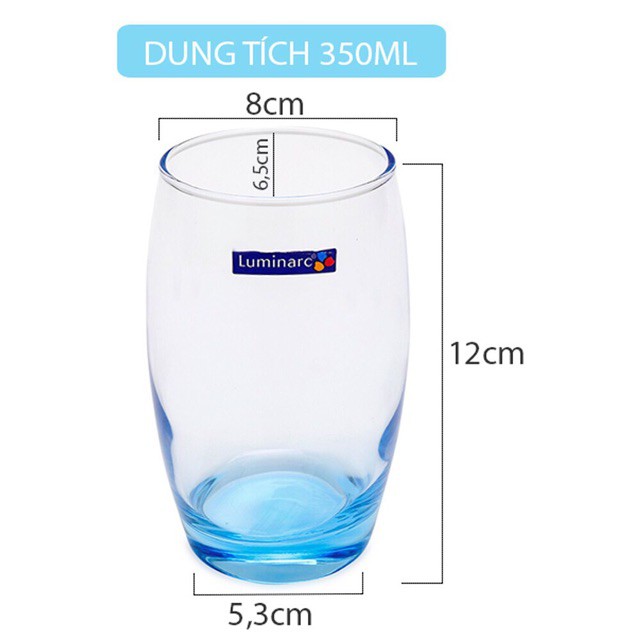 Bộ 6 cốc thủy tinh cao Luminarc Salto (xanh) 350ml - J1585