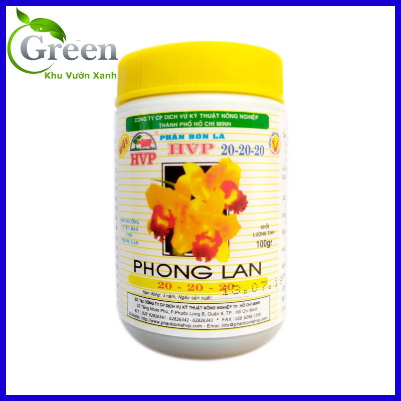 Phân bón NPK cao cấp HVP 20-20-20 chuyên dùng phong lan - 100g/lọ
