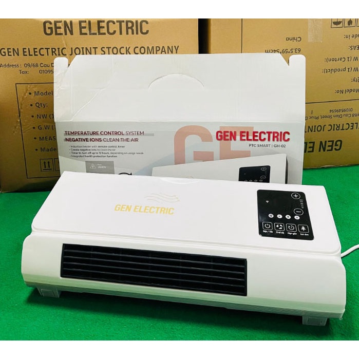 Máy xông hơi máy sưởi gốm Gen Electric GH 02 bảng điều khiển cảm ứng từ xa làm nóng an toàn ấm nhanh tối ưu hóa nhiệt độ