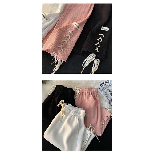 Quần Short Thể Thao Ống Rộng Lưng Cao Buộc Dây Thời Trang Mùa Hè Cho Nữ