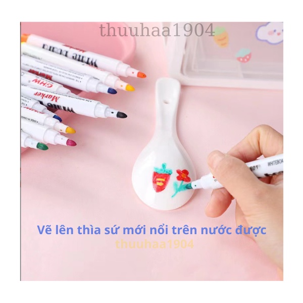 Set 12 bút vẽ nước ma thuật, vẽ hình nổi trên mặt nước, dùng được trên bảng trắng, đồ chơi giáo dục sớm cho trẻ em