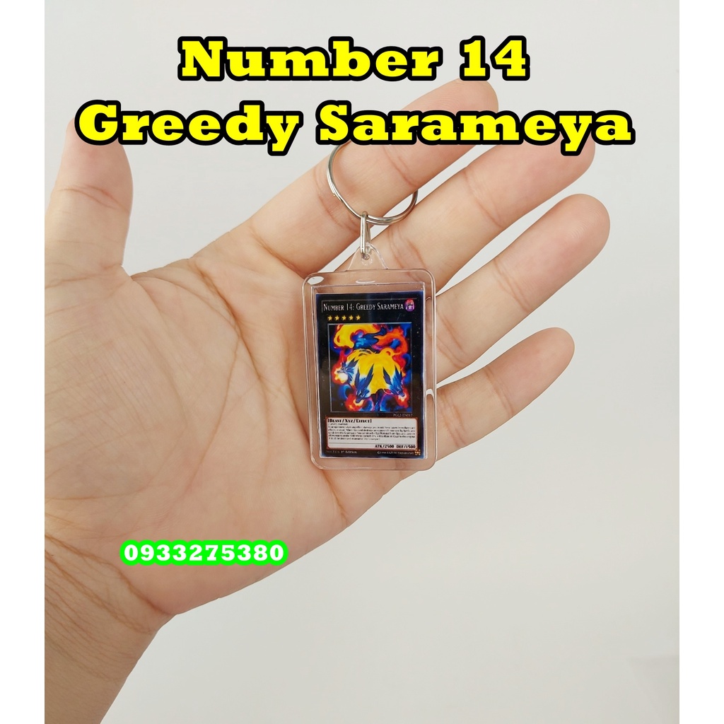 Móc khóa Yugioh - Number 14 Greedy Sarameya