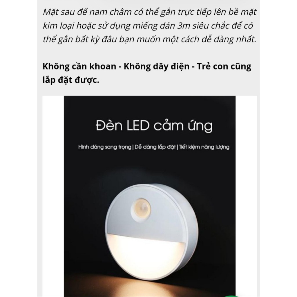 Đèn LED Cảm Ứng Sử Dụng Pin Tự Động Phát Sáng Khi Có Người Di Chuyển