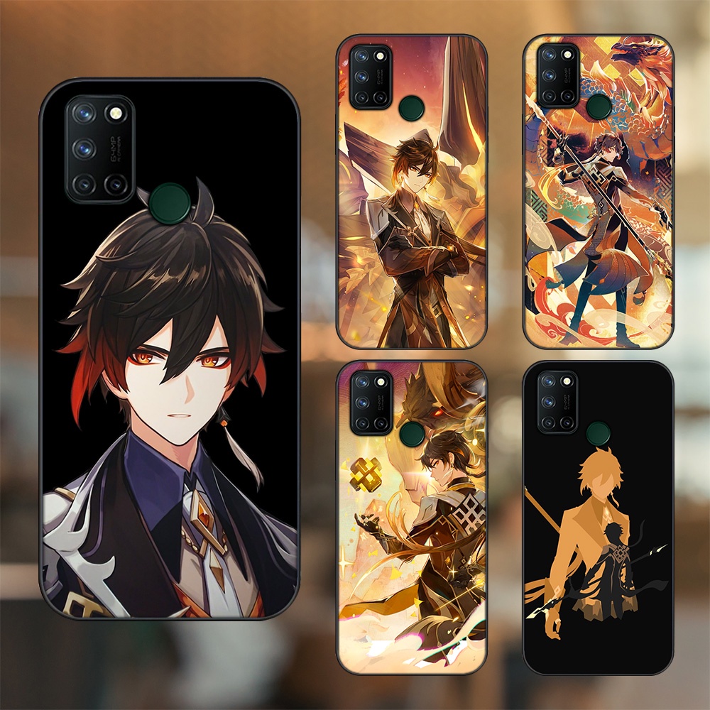 Ốp lưng Realme C17, 7i viền đen in hình Zhongli Genshin Impact