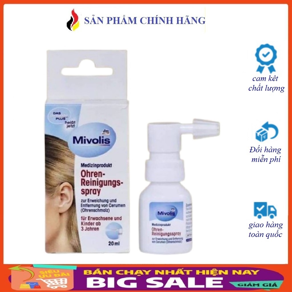 Xịt tan ráy tai cho bé và người lớn Mivolis