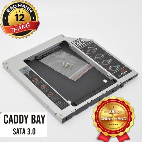 Caddy Bay - Caddy Bay MỎNG 9,5mm VÀ DÀY 12,7mm THAY THẾ Ổ ĐĨA DVD THÀNH Ổ SSD SATA 3 CHO LAPTOP