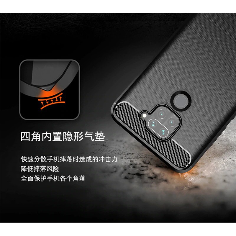 Ipaky Ốp Điện Thoại Sợi Carbon Mềm Siêu Mỏng Cho Xiaomi Redmi Note 9