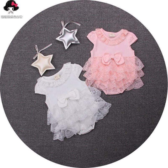 Set body chip bé gái phối ren