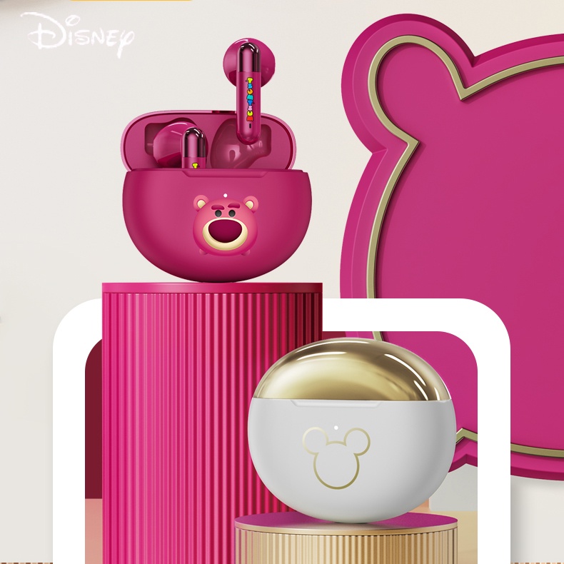 Tai nghe nhét tai DISNEY F5 không dây Bluetooth V5.3 âm thanh nổi rõ ràng giảm tiếng ồn thời lượng pin siêu dài có micro