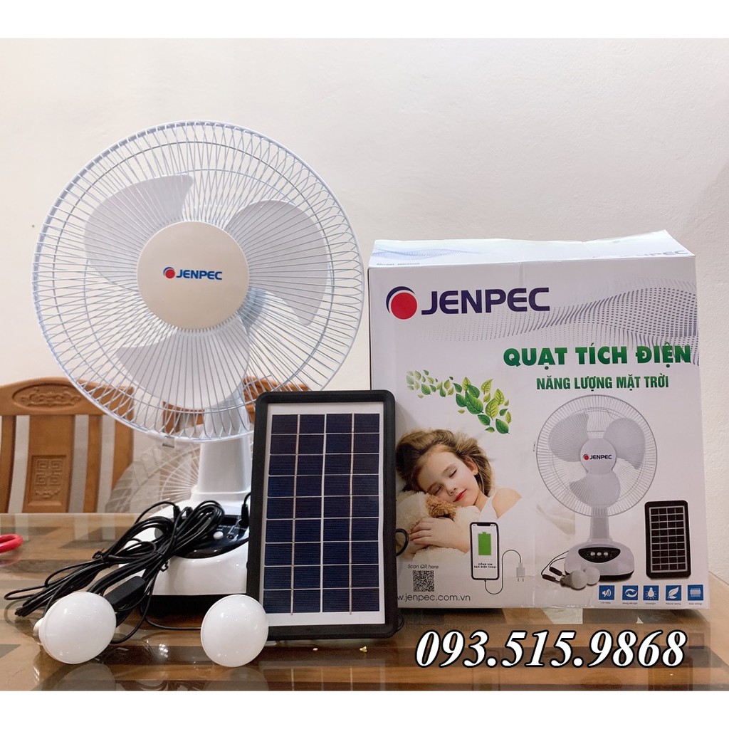 Quạt Sạc Tích Điện Năng Lượng Mặt Trời Hoặc Sạc Điện 220V - Có Đèn LED & USB | BigBuy360 - bigbuy360.vn