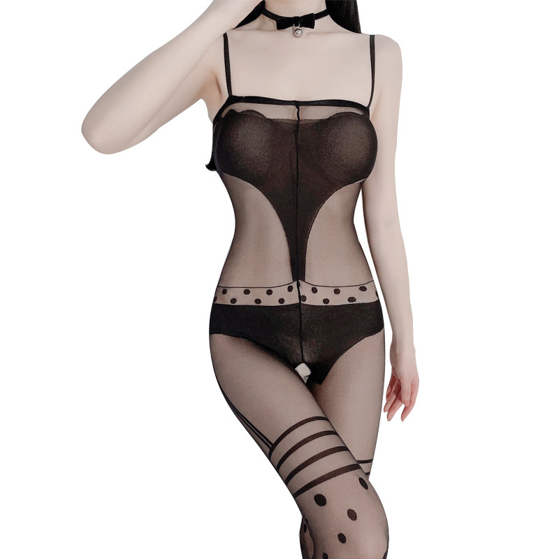 Bộ Đồ Lót Liền Thân Xuyên Thấu Chấm Bi Quyến Rũ Cho Nữ