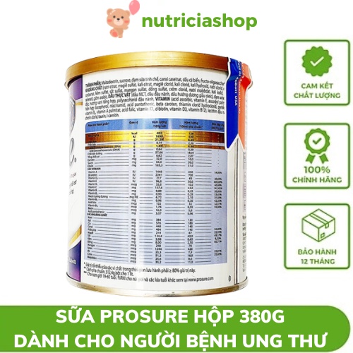 1 thùng ( 24 hộp) Sữa Prosure hỗ trợ dinh dưỡng  dành cho người bị ung thư hộp 380g