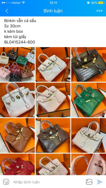 Túi xách HM Bỉkin Sz 20/25/30