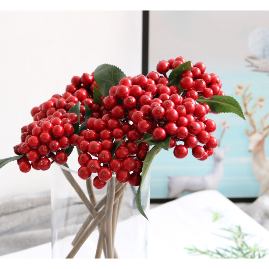Hoa giả- chùm hoa KIM NGÂN trang trí có nhiều màu-mang ý nghĩa mày mắn trong phong thủy-cao 25cm