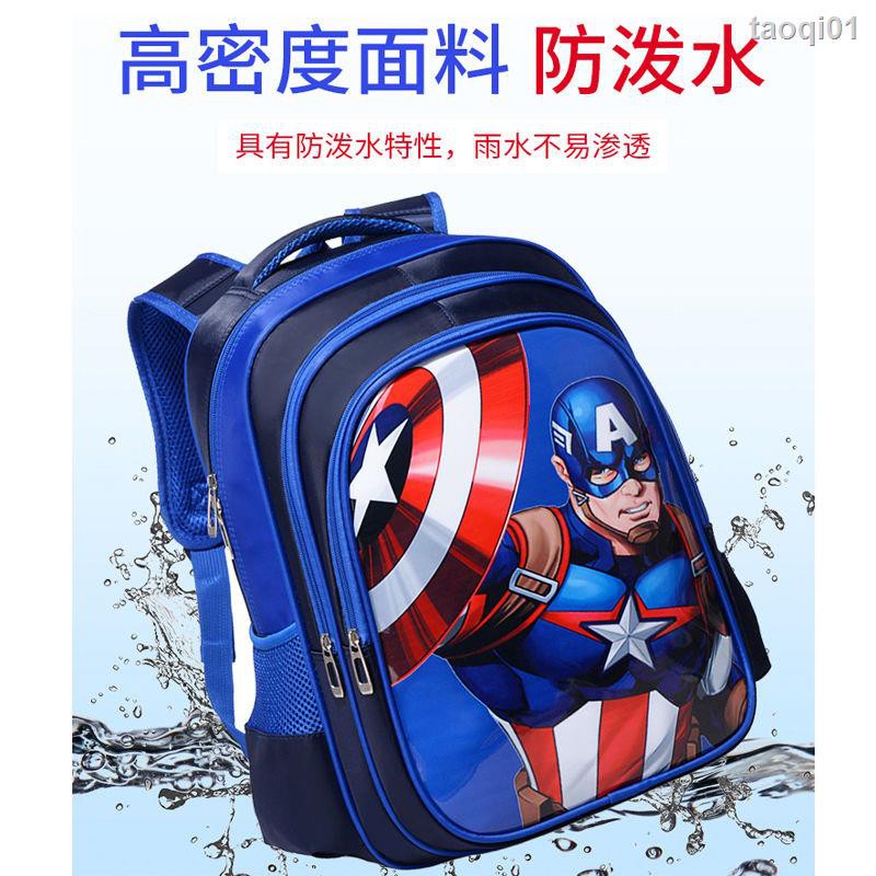 Balo Đi Học Họa Tiết Hoạt Hình Captain America Spiderman Cho Bé Trai