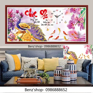 Tranh đính đá - Tranh thêu chữ thập ( GIá sỉ )Cha mẹ LV3055 (91*43 cm) tự thêu , LV080 - tự đính (110*50 cm)