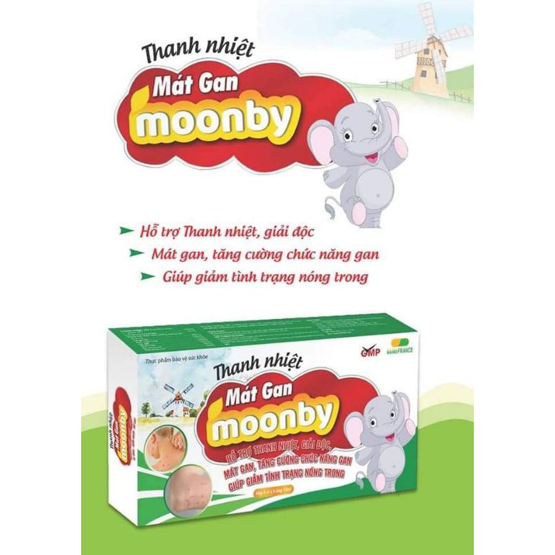 Thanh nhiệt mát gan MOONBY hộp 20 ống thanh nhiêt giải độc mát gan tăng cường chức năng gan
